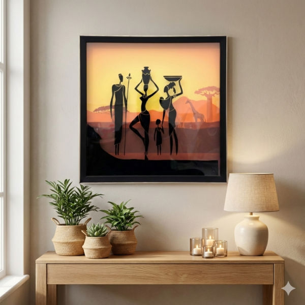 Abstract Nigro Family Glass Painting
