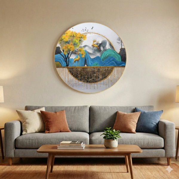 Abstract Nature Art Crystal Round Painting