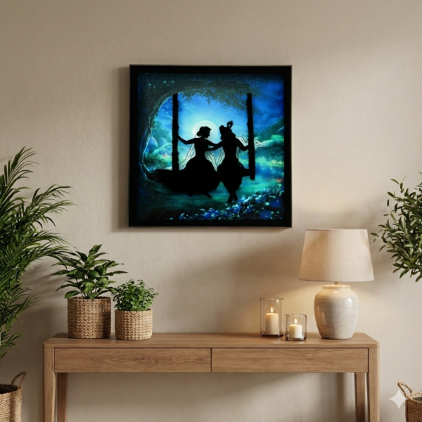 Radha Krishna Glass Painting