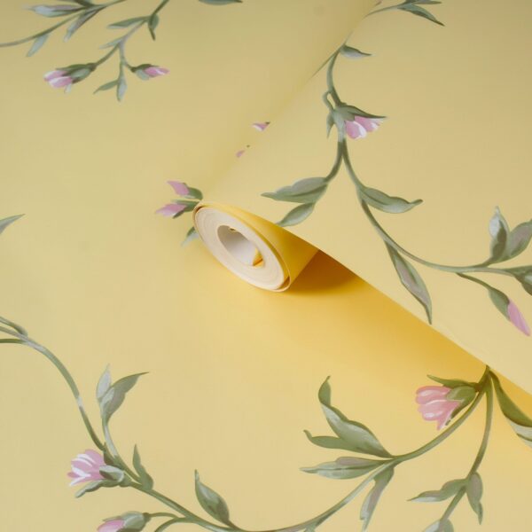 Pink Green Floral Yellow Classic Yellow Wallpaper