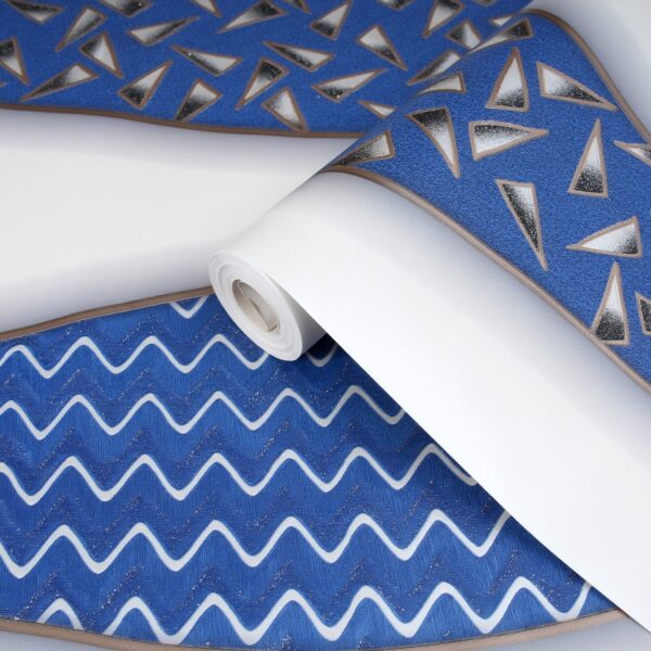 Geometric & Abstract White Blue Wallpaper