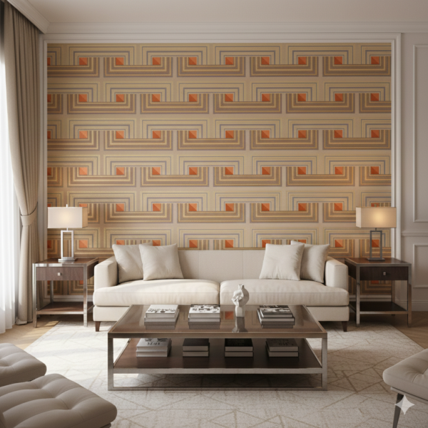 Abstract 3d Cream Geometric Wallpaper