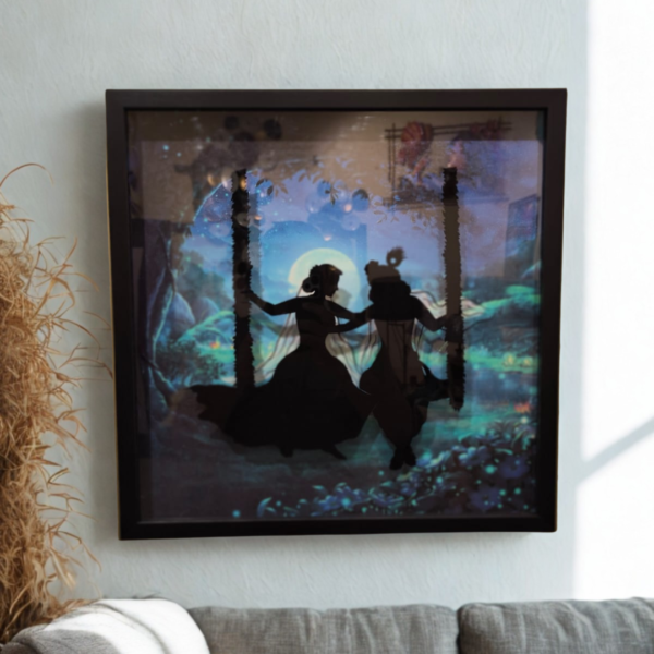 Radha Krishna 18"X18" PVC Frame 3d Glass Painting