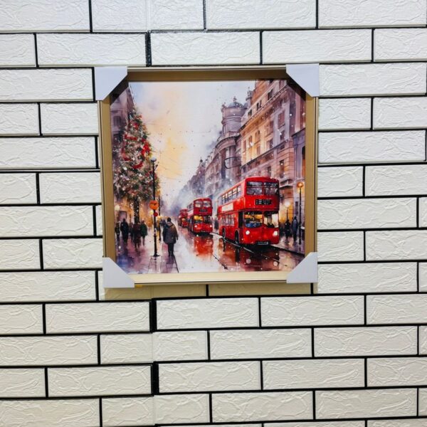 City Street View 18"X18" Aluminium Frame Canvas Painting