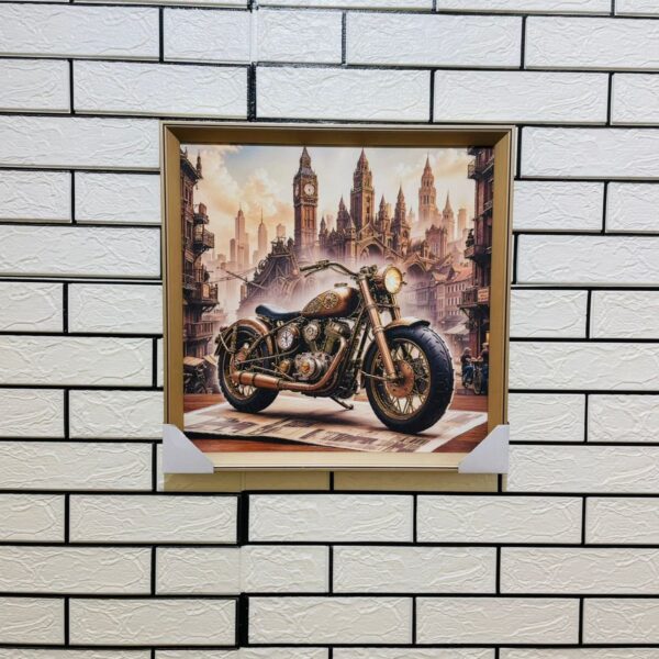 Royal Enfield 18"X18" Aluminium Frame Embossed Canvas Painting