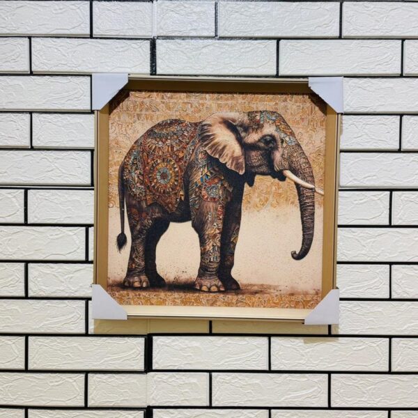 Decorative Elephant 18"x18" Aluminium Frame Embossed Canvas Painting